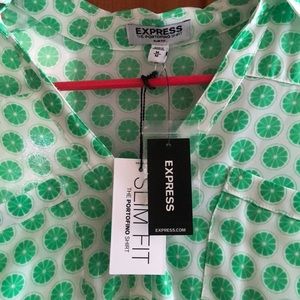 Express portofino Lime button down
